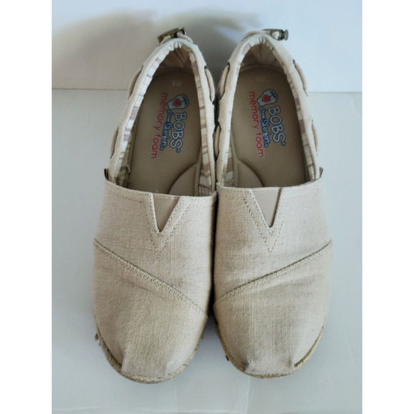 Bobs Espadrilles Set Sail Natural Canvas Wedge Size 8 Women's - Picture 2 of 11